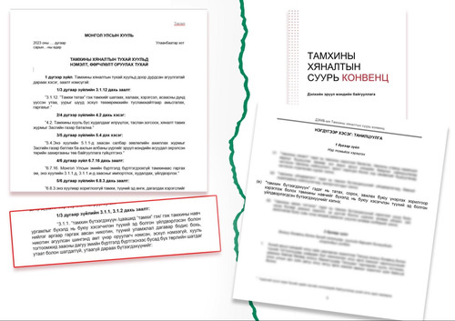Ерөнхий сайд аа, танхимын сайд нарын тань боловсруулсан Тамхины хууль хаачив аа